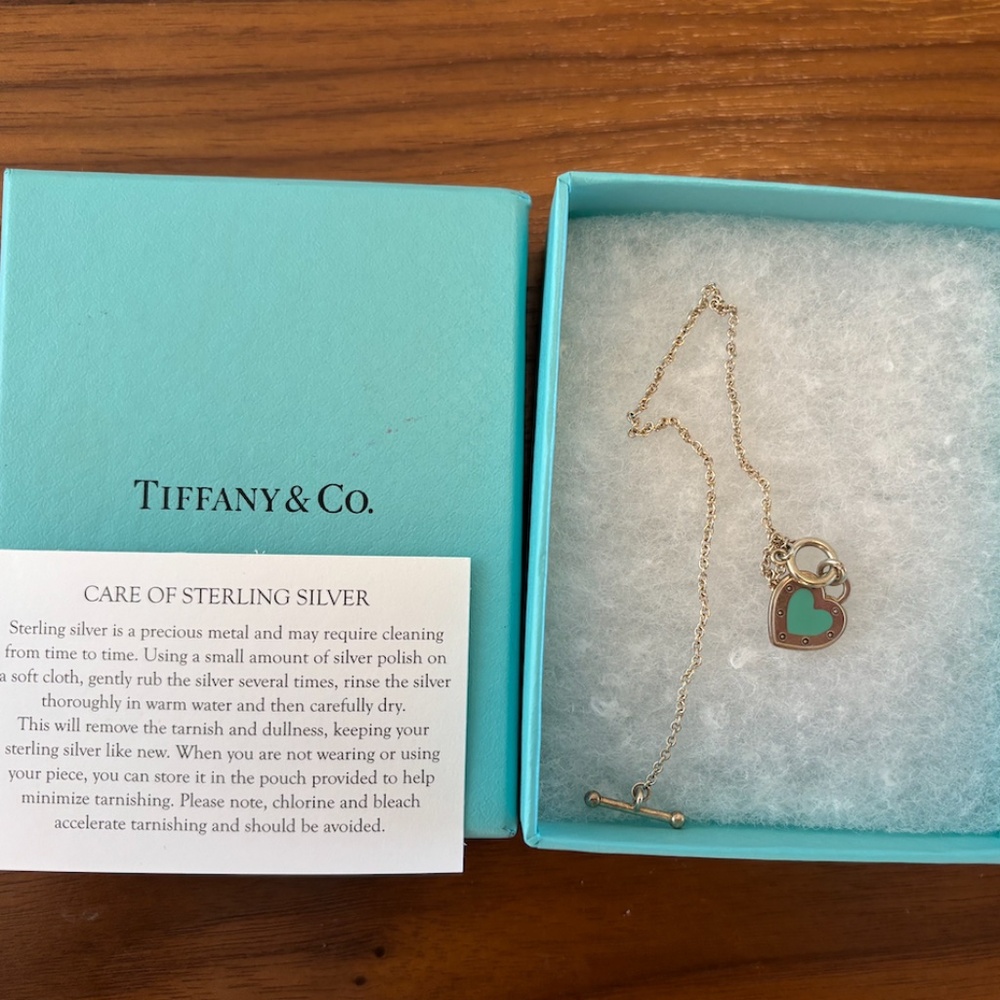 Sterling Silver Tiffany and Co. Return to Tiffany Heart Enamel Toggle Bracelet